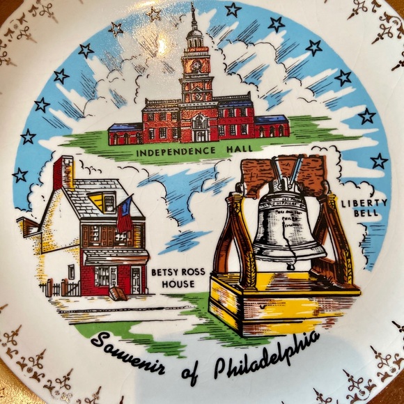 Sabin Accents Vintage Souvenir Of Philadelphia Collectable Plate